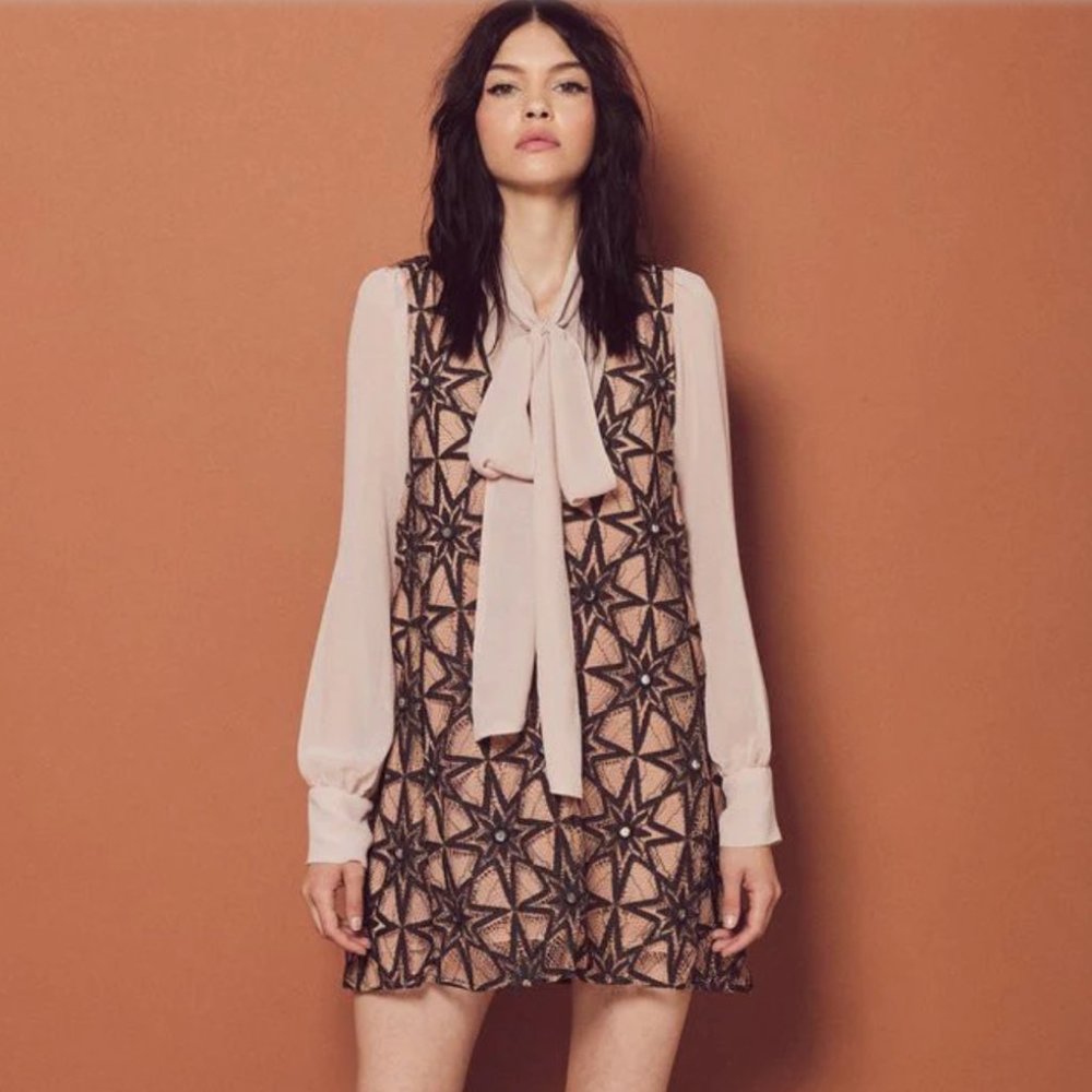 For Love And Lemons Lace Mirror Mini Dress sz S